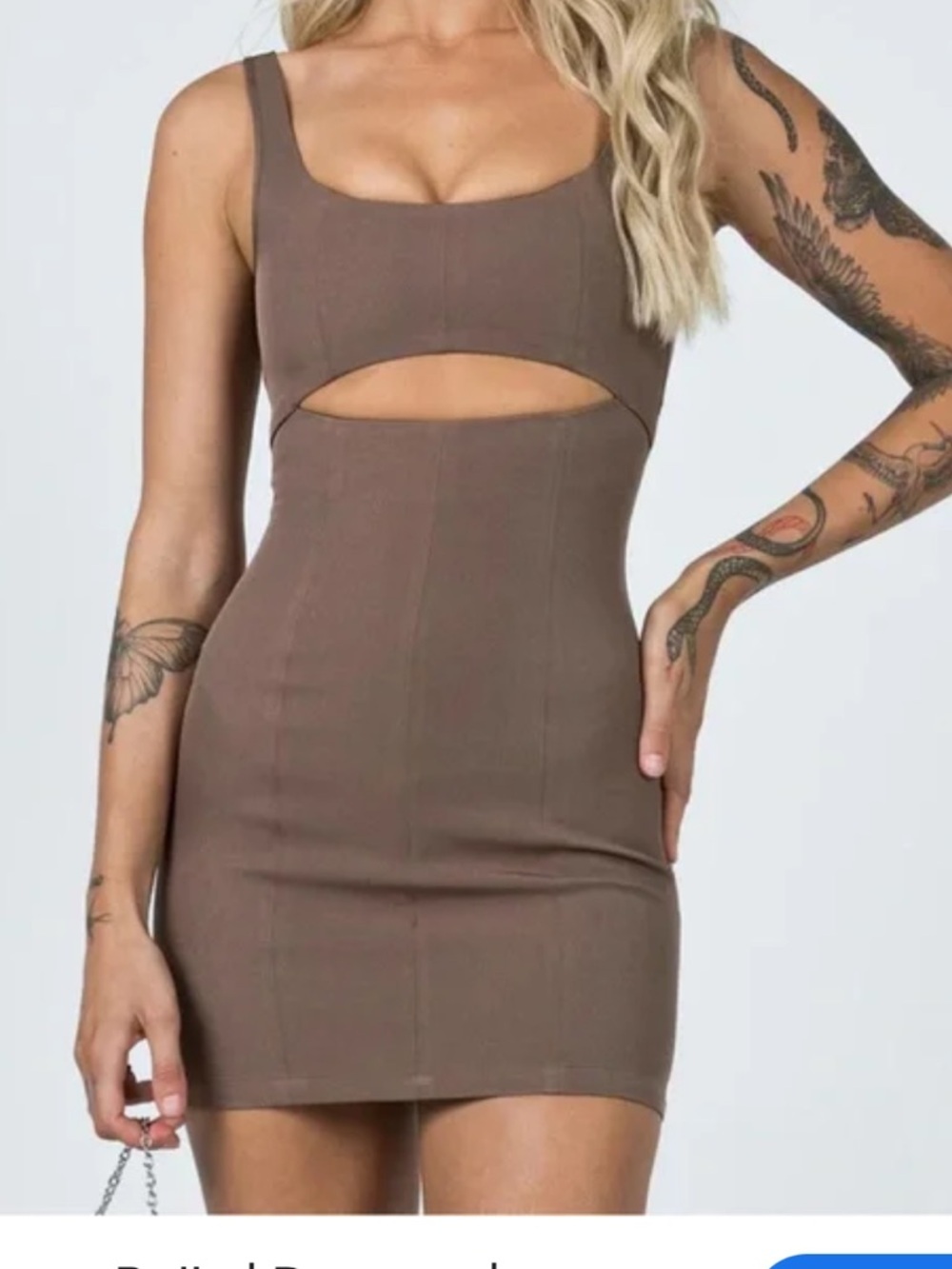 Princess Polly Brown Cutout Bodycon Mini Dress